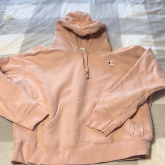 tan champion reverse weave hoodie
